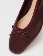 Tommy Hilfiger Кожени пантофки с квадратен връх Бордо