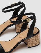 Tommy Hilfiger Кожени сандали с масивен ток Черен
