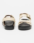 Tommy Hilfiger Кожени сандали с метално лого Бежов