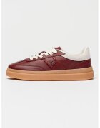 Tommy Hilfiger Кожени спортни обувки Court с монограм - Светло кафяво/Бял