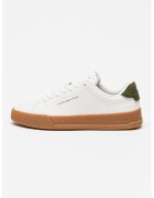 Tommy Hilfiger Кожени спортни обувки Court със синтетика - Бял/Папратово зелено