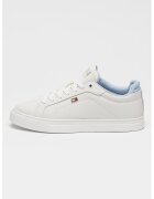 Tommy Hilfiger Кожени спортни обувки с лого - Бял/Пастелносин