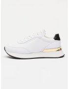 Tommy Hilfiger Кожени спортни обувки с лого - Бял/Златист