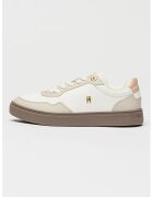 Tommy Hilfiger Кожени спортни обувки с монограм - Златист/Бял