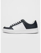 Tommy Hilfiger Кожени спортни обувки със синтетика - Бял/Ултрамарин синьо