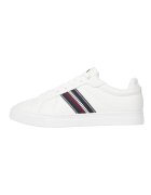 Tommy Hilfiger Кожени спортни обувки Signature Tape - Мръснобял/Тъмносин