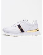 Tommy Hilfiger Кожени спортни обувки Webbing Runner - Бял/Златист