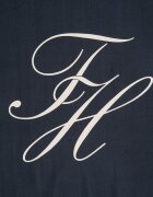 Tommy Hilfiger Квадратен копринен шал с конограми Бял/Черен