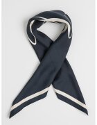 Tommy Hilfiger Квадратен копринен шал с конограми - Бял/Черен