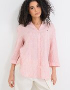 Tommy Hilfiger Ленена риза на райе Червен/Мръснобял