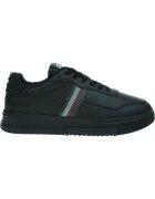 Tommy Hilfiger Обувки Supercup Stripes Tumbled - Естествена кожа - Черни
