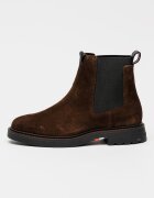 Tommy Hilfiger Олекотени велурени боти Chelsea Черен/Кафяв