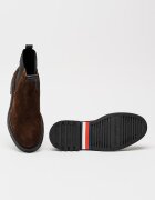 Tommy Hilfiger Олекотени велурени боти Chelsea Черен/Кафяв