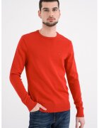 Tommy Hilfiger Памучен пуловер с бродирано лого - Червен