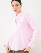 Tommy Hilfiger Памучна блуза-туника с райе Бял/Бледо розово