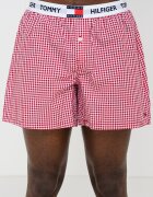 Tommy Hilfiger Памучна къса пижама с лого Бял/Тъмночервен/Кралско Синьо