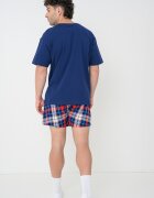 Tommy Hilfiger Памучна къса пижама с лого Червен/Тъмносин