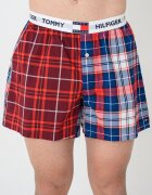 Tommy Hilfiger Памучна къса пижама с лого Червен/Тъмносин