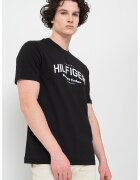 Tommy Hilfiger Памучна тениска с лого - Бял/Черен