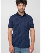 Tommy Hilfiger Памучна тениска с яка - Ултрамарин синьо/Кралско Синьо