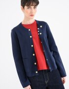 Tommy Hilfiger Памучна жилетка с копчета Тъмносин