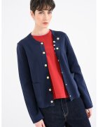Tommy Hilfiger Памучна жилетка с копчета - Тъмносин