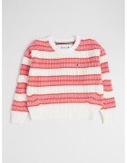 Tommy Hilfiger Плетен пуловер с райе - Бял/Оранжев/Розово