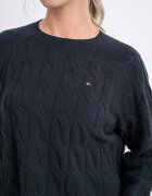 Tommy Hilfiger Плетен пуловер с вълна Черен