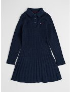 Tommy Hilfiger Плетена рокля от органичен памук - Тъмносин