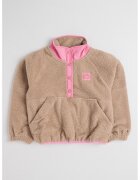 Tommy Hilfiger Поларен суитшърт с цепка с капси - Камел/Розово