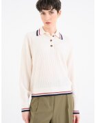 Tommy Hilfiger Поло с вълна и кашмир - Мръснобял