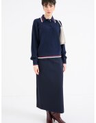 Tommy Hilfiger Поло с вълна и кашмир - Тъмносин