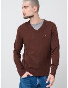 Tommy Hilfiger Пуловер с органичен памук и кашмир - Тъмнокафяв