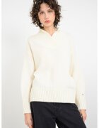 Tommy Hilfiger Пуловер с вълна с паднали ръкави и рипс
