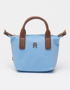 Tommy Hilfiger Ръчна платнена чанта Popette Micro с презрамка Пастелносин/Кафяв
