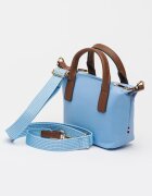 Tommy Hilfiger Ръчна платнена чанта Popette Micro с презрамка Пастелносин/Кафяв