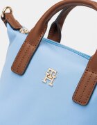 Tommy Hilfiger Ръчна платнена чанта Popette Micro с презрамка Пастелносин/Кафяв