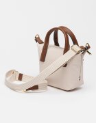 Tommy Hilfiger Ръчна платнена чанта Popette Micro с презрамка Слонова кост/Кафяв