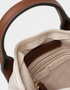 Tommy Hilfiger Ръчна платнена чанта Popette Micro с презрамка Слонова кост/Кафяв