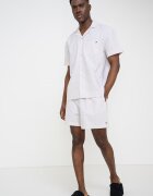 Tommy Hilfiger Раирана къса пижама с регулируема талия Бял/Синапено жълто
