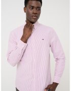 Tommy Hilfiger Раирана памучна риза Heritage тип Oxford - Бял/Бледочервен