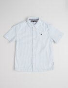 Tommy Hilfiger Раирана риза с къси ръкави Бял/Ледено синьо