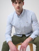Tommy Hilfiger Раирана риза с класическа яка Бял/Небесносин