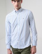 Tommy Hilfiger Раирана риза с класическа яка Бял/Небесносин
