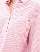 Tommy Hilfiger Раирана риза със свободна кройка Бял/Бледо розово