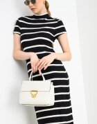 Tommy Hilfiger Раирана рокля Бял/Черен