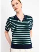 Tommy Hilfiger Раирана тениска с яка - Червен/Розово