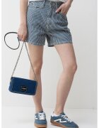 Tommy Hilfiger Раирани къси дънки Jaz - Слонова кост/Тъмносин