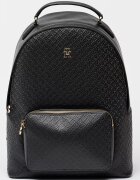 Tommy Hilfiger Раница от еко кожа с релефен монограм Черен