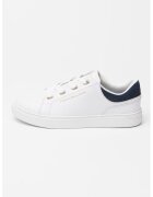Tommy Hilfiger Равни кожени спортни обувки - Златист/Бял/Тъмносин
